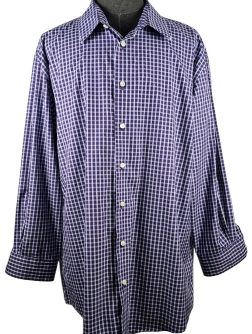 Egara Men's Purple Plaid Long Sleeve Button Down Size 3XLT